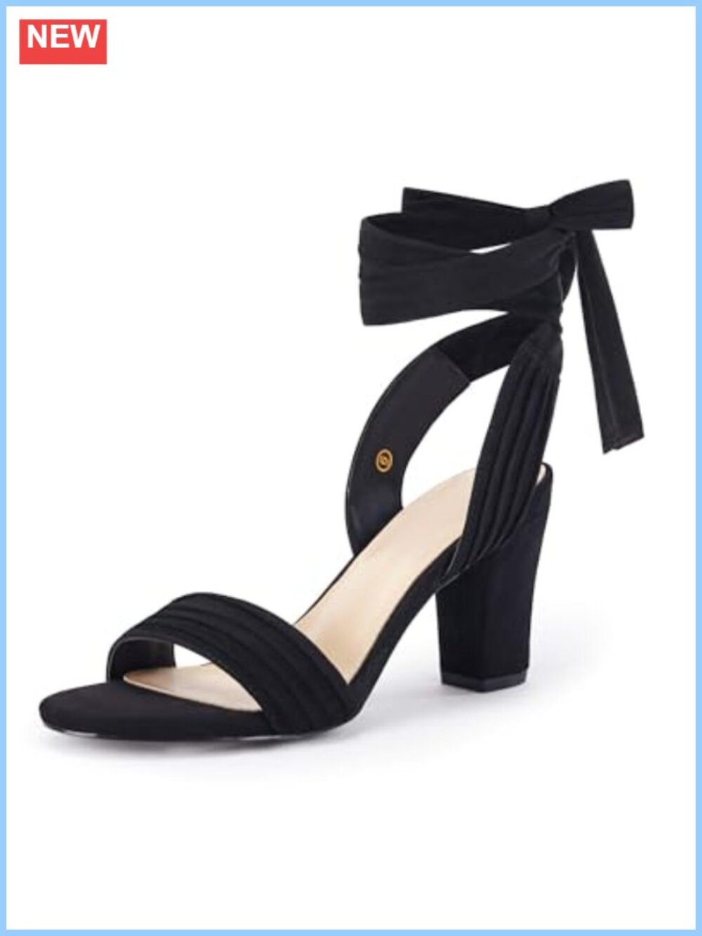 Strappy Lace Up Chunky Heel Sandals Bow Tie Open Toe Dress Wedding Pumps Faux